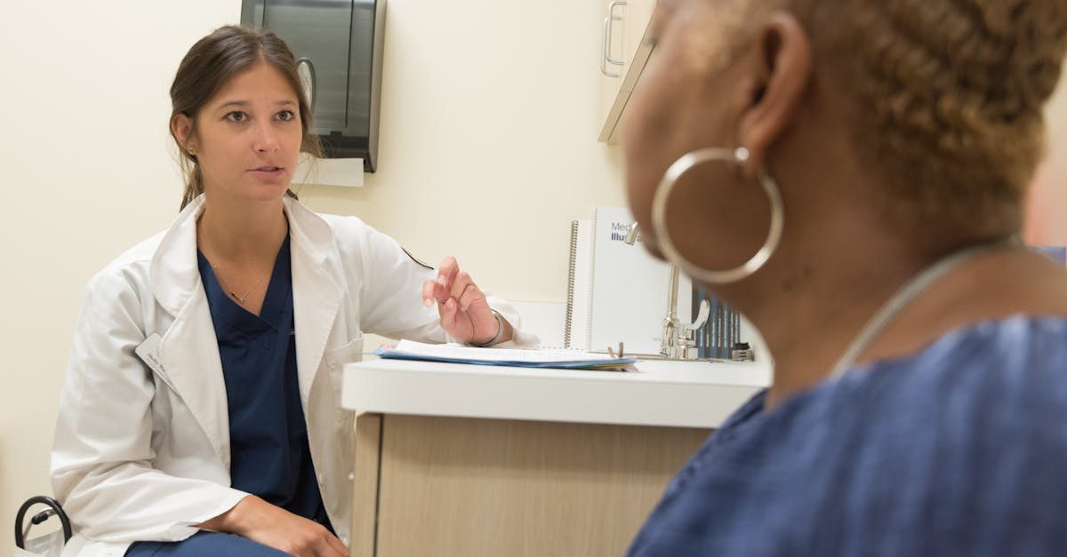 Doctor explaining medical results to a patient during a consultation in a clinic